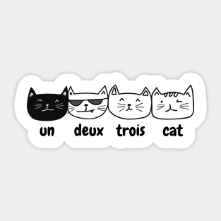 French cats cute un deux trois cat counting cats Sticker